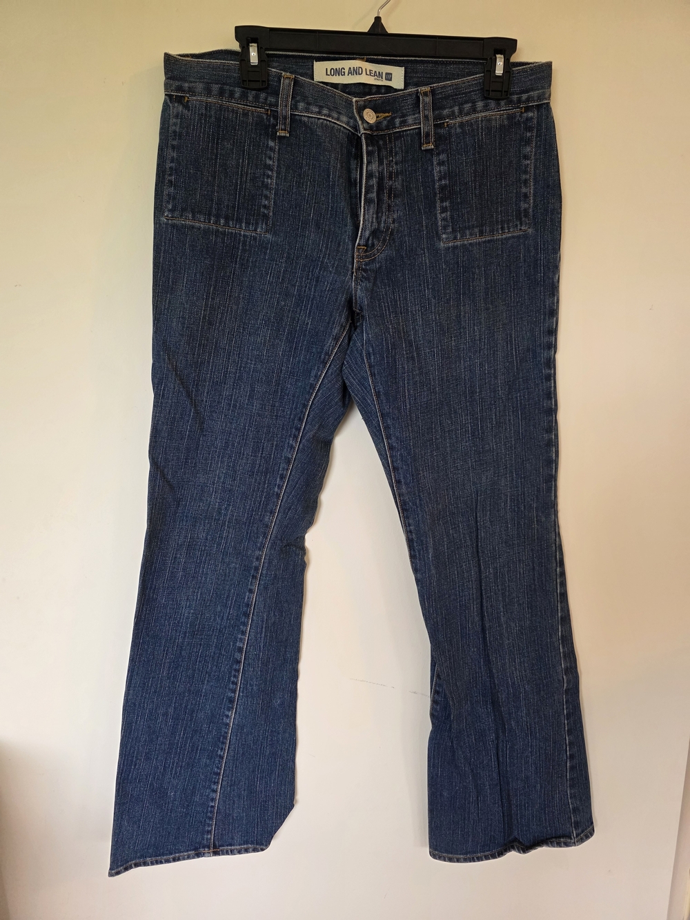 Gap Long And Lean Stretch Dark Blue Flare Jeans 10 Vintage